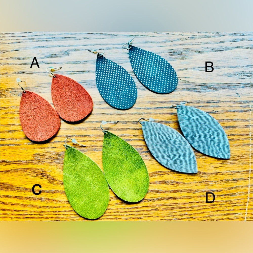 Large leather earrings